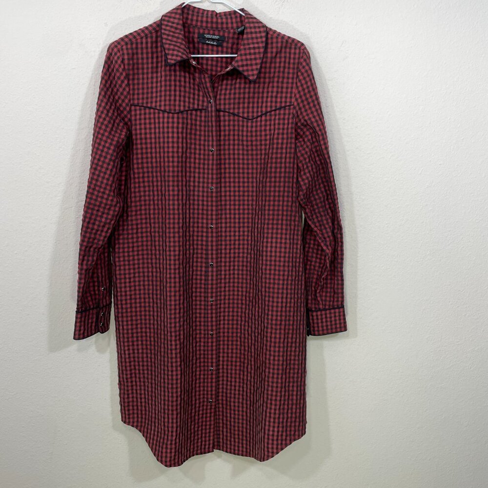 Scotch & Soda Maison Scotch Dress Shirtdress Size M‎ Gingham Red Western Rodeo